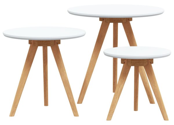 Dohányzóasztal 3 pcs Barna Masszív diófa