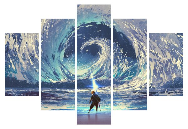 Kép - Illusztráció egy lándzsás fiúról (150x105 cm)
