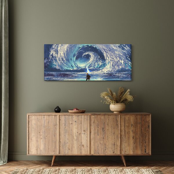 Kép - Illusztráció egy lándzsás fiúról (120x50 cm)