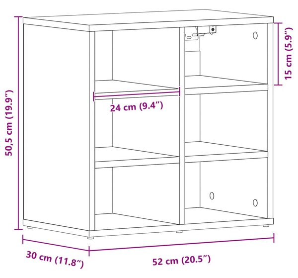 Cipőszekrény 2 pcs Fekete tölgy 52 x 30 x 50,5 cm Faanyag
