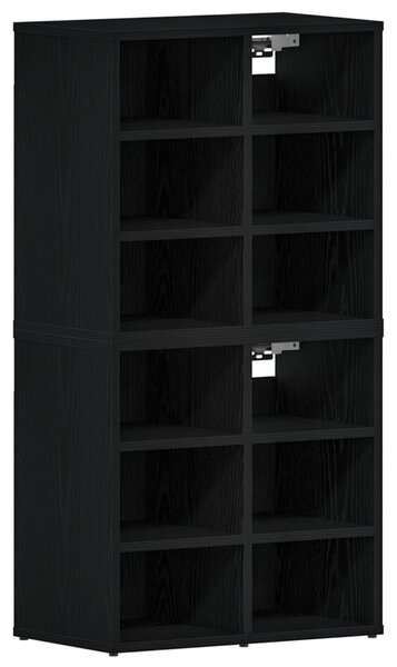 Cipőszekrény 2 pcs Fekete tölgy 52 x 30 x 50,5 cm Faanyag