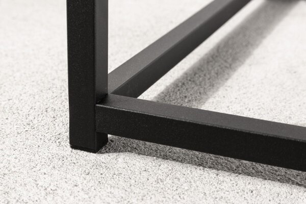 Invicta Dure Steel Fém Konzolasztal Fekete Kétszintes