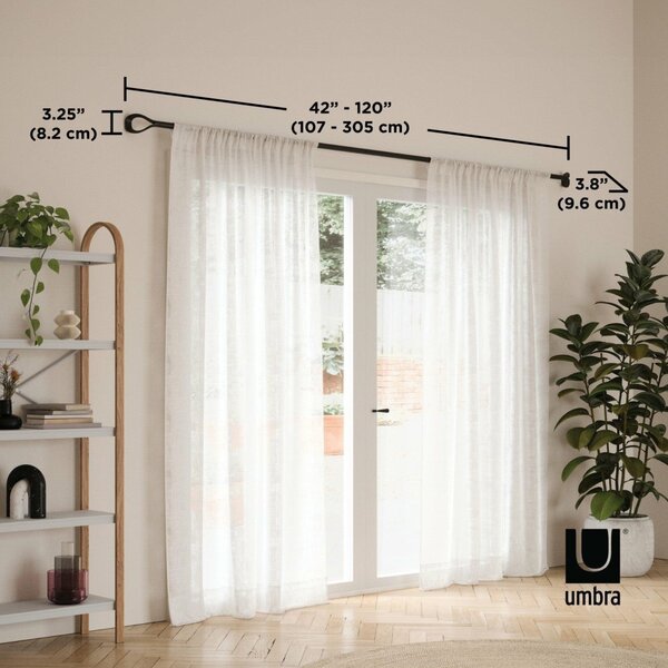 Umbra Loop Teleszkópos Függönykarnis Matt Fekete 107-305 cm