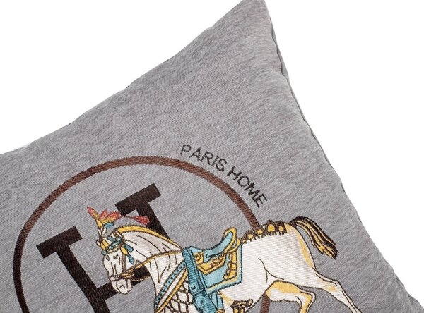 King Home Paris Home Lovas Díszpárna Chenille Szürke