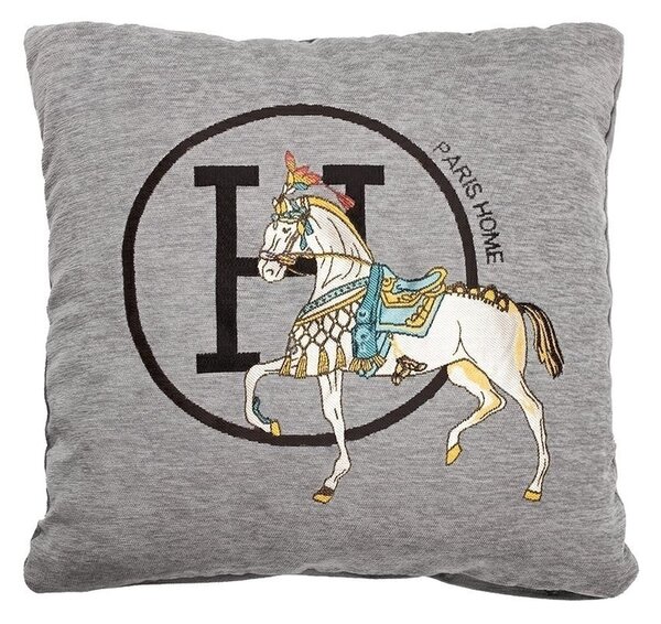 King Home Paris Home Lovas Díszpárna Chenille Szürke