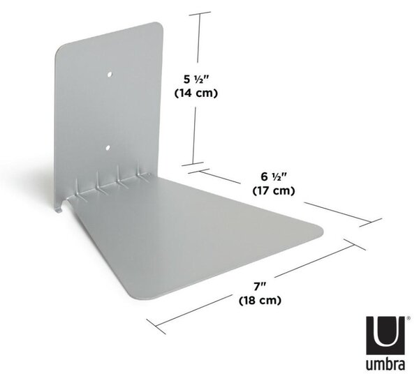 Umbra Conceal Large Lebegő Könyvespolc Szett Ezüst