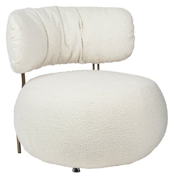 King Home Low Teddy Fotel Fehér Plüss Kényelmes