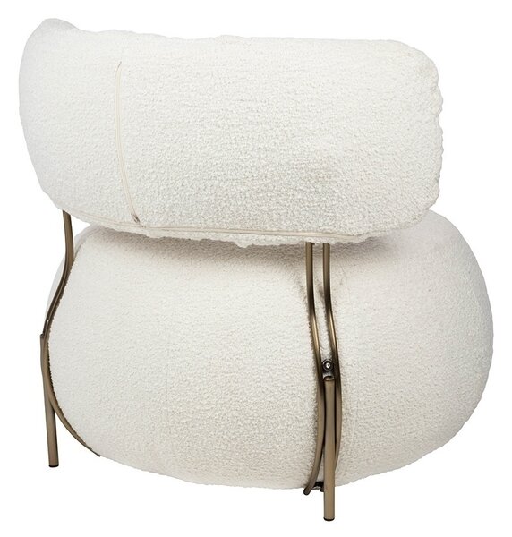 King Home Low Teddy Fotel Fehér Plüss Kényelmes