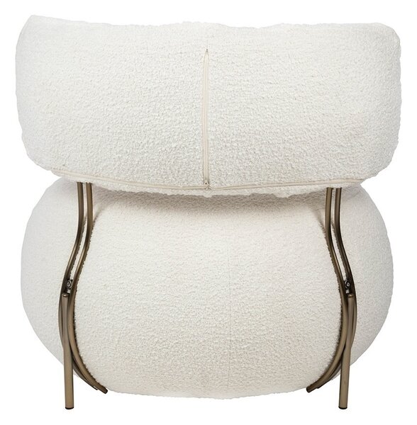 King Home Low Teddy Fotel Fehér Plüss Kényelmes