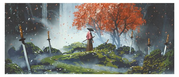 Kép - A kardok kertjének illusztrációja (120x50 cm)