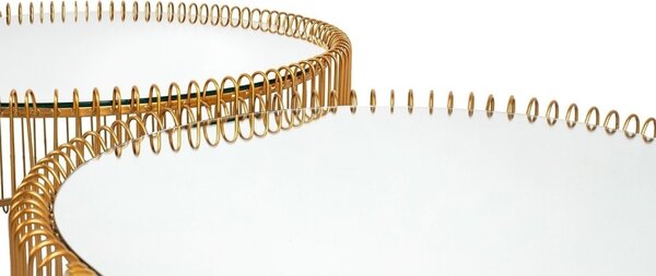 Kare Design Wire Réz Dohányzóasztal Szett Tükrös Üveglappal