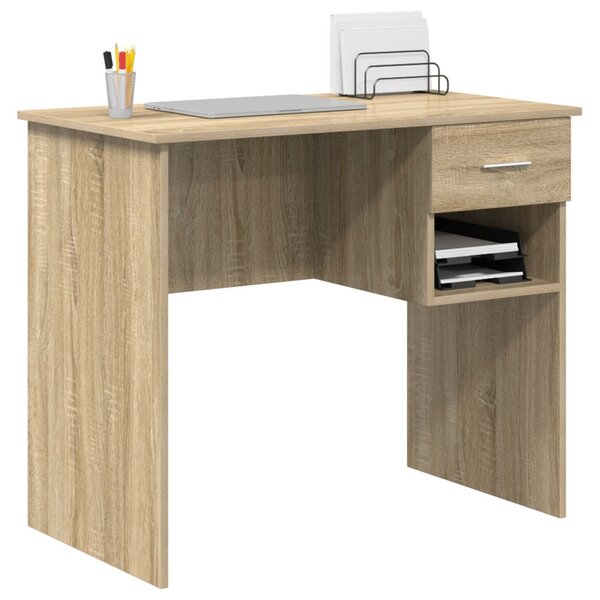 Íróasztal tárolóval Sonoma tölgy 90x49.5x75 cm módosított fa