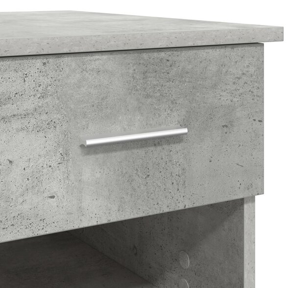 Íróasztal tárolóval beton szürke 90x49.5x75 cm Mérnöki fa