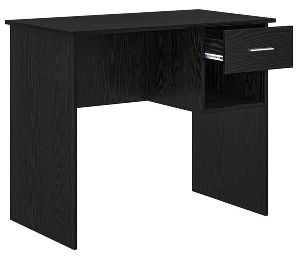 Íróasztal Tárolóval Fekete Tölgy 90x49.5x75 cm Rétegelt fa