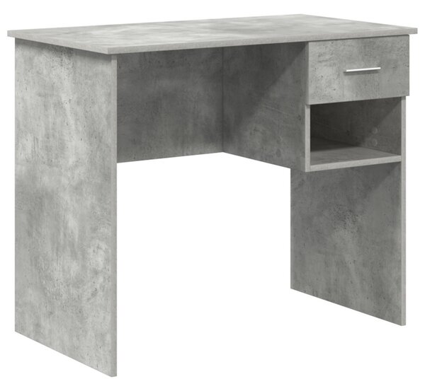 Íróasztal tárolóval beton szürke 90x49.5x75 cm Mérnöki fa