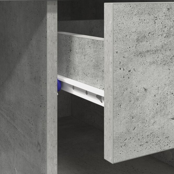 Íróasztal tárolóval beton szürke 90x49.5x75 cm Mérnöki fa