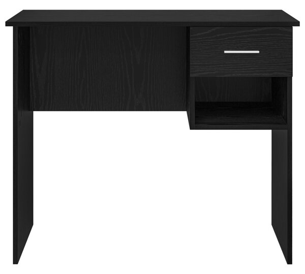 Íróasztal Tárolóval Fekete Tölgy 90x49.5x75 cm Rétegelt fa