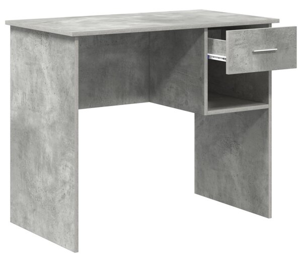 Íróasztal tárolóval beton szürke 90x49.5x75 cm Mérnöki fa
