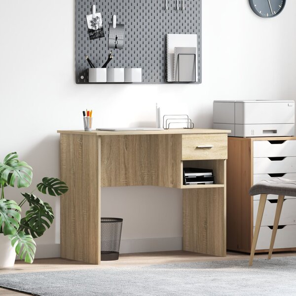 Íróasztal tárolóval Sonoma tölgy 90x49.5x75 cm módosított fa
