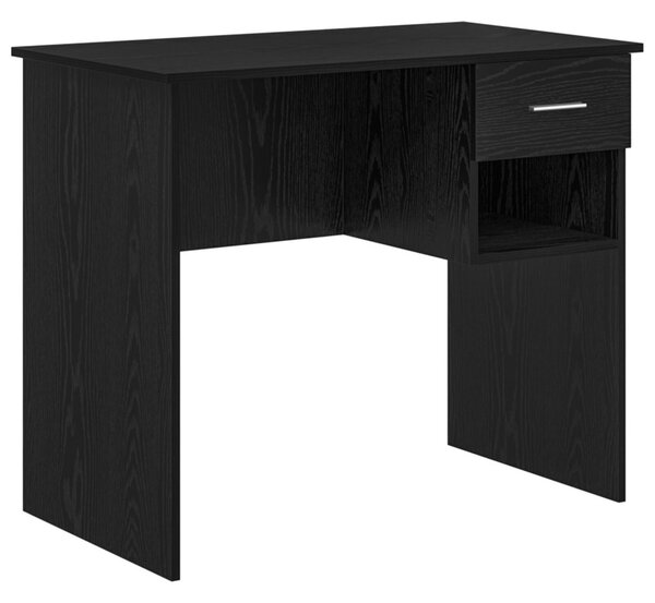 Íróasztal Tárolóval Fekete Tölgy 90x49.5x75 cm Rétegelt fa