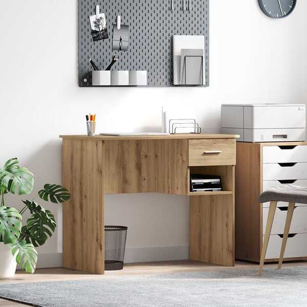 Íróasztal tárolóval Mesteri tölgy 90x49.5x75 cm Szerelt fa