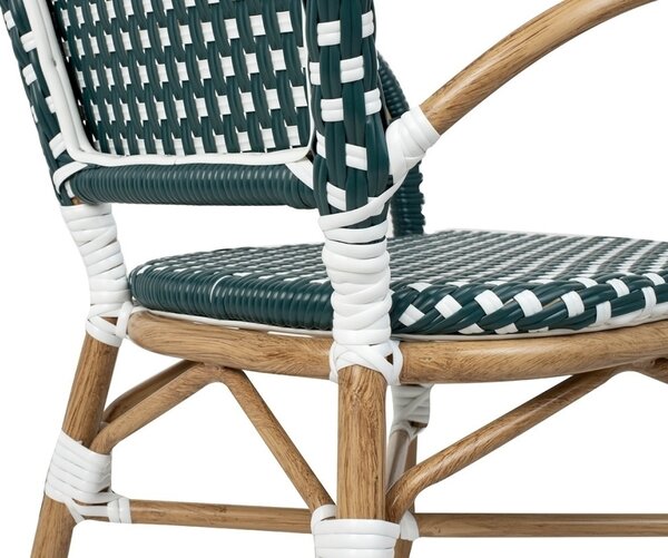 King Home Miramar Kávéházi Türkiz Rattan Kerti Szék