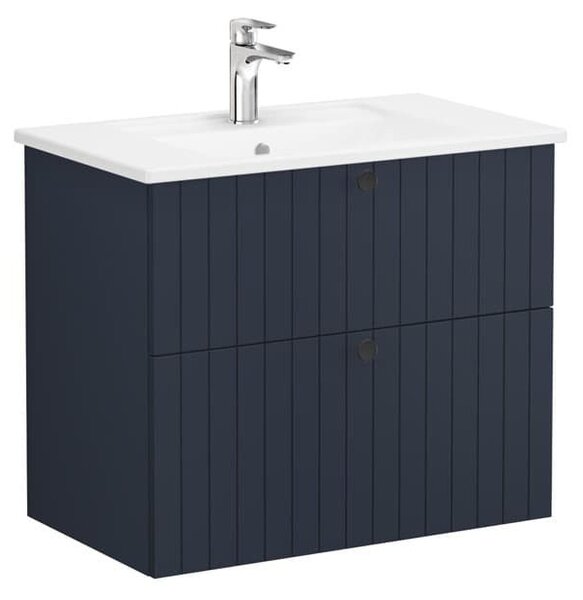 Fürdőszoba szekrény mosdóval VitrA Root 80x67x46 cm kék szőnyeg ROOTG80BINTS