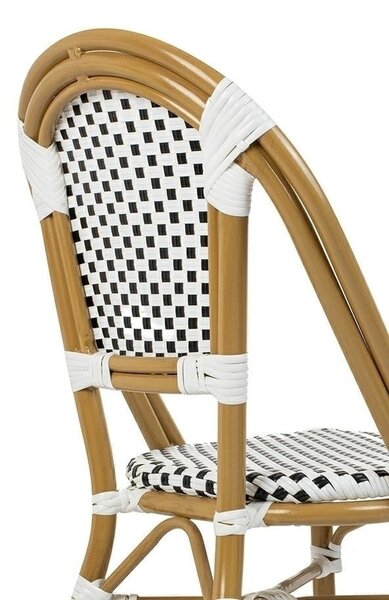 King Home Cafe Paris Alumínium Rattan Szék Fehér