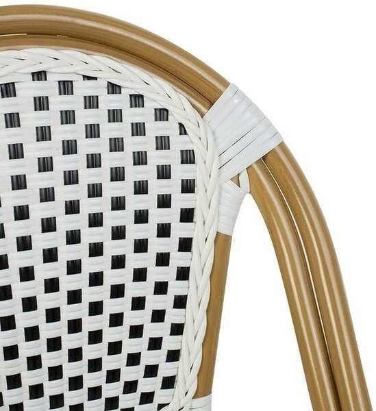 King Home Cafe Paris Alumínium Rattan Szék Fehér
