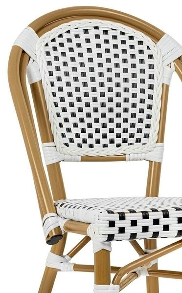 King Home Cafe Paris Alumínium Rattan Szék Fehér