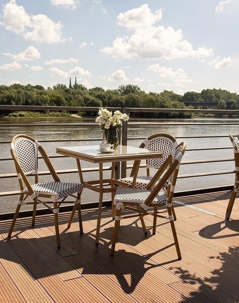 King Home Cafe Paris Alumínium Rattan Szék Fehér