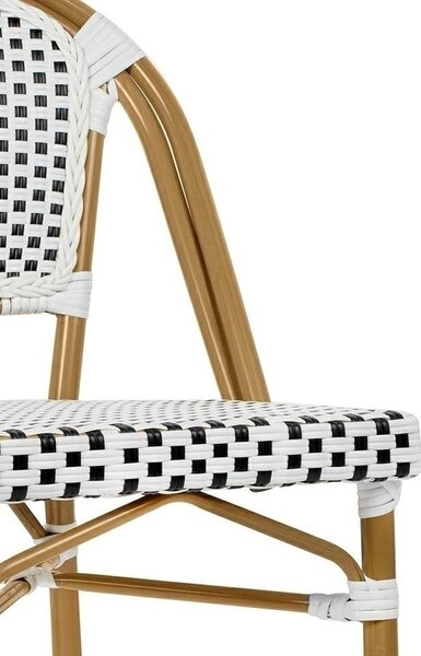 King Home Cafe Paris Alumínium Rattan Szék Fehér