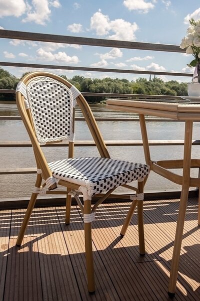 King Home Cafe Paris Alumínium Rattan Szék Fehér