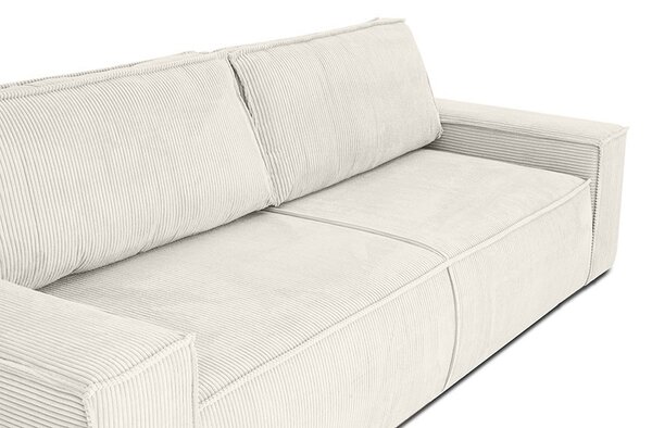 King Home Pillow Kihúzható Kord Kanapé Világos Bézs