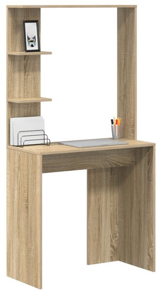 Asztal polcokkal Sonoma tölgy 78,5 x 37 x 154,5 cm Faanyag