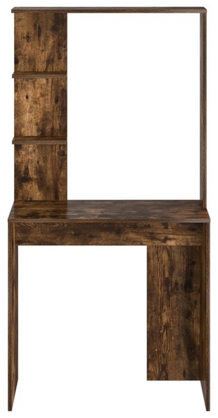 Asztal polcokkal Füstölt tölgy 78,5 x 37 x 154,5 cm Faanyag