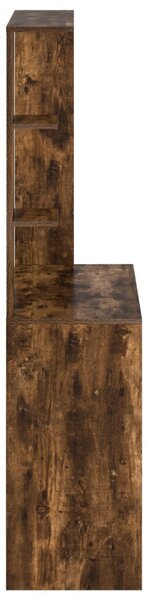 Asztal polcokkal Füstölt tölgy 78,5 x 37 x 154,5 cm Faanyag