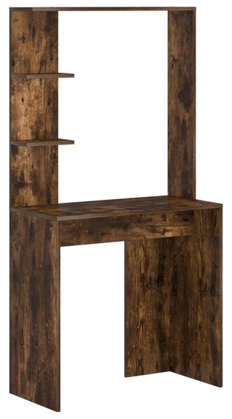 Asztal polcokkal Füstölt tölgy 78,5 x 37 x 154,5 cm Faanyag