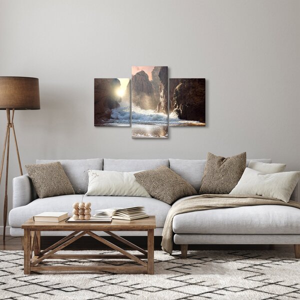 Kép - Az óceán sziklái és hullámai (90x60 cm)