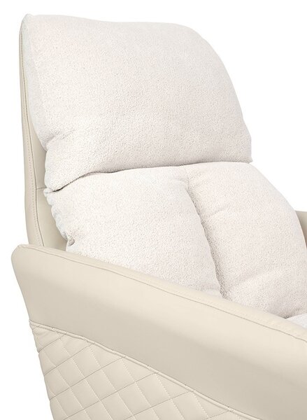 King Home RELAX Forgó Fotel Teddy Bézs Állítható Lábtartóval