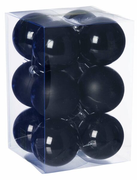 Fekete műanyag gömb szett 12x6cm