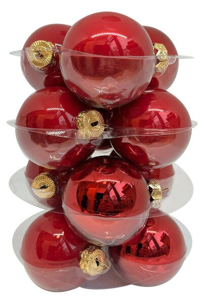 Red üveg karácsonyi gömb szett piros 12*6cm