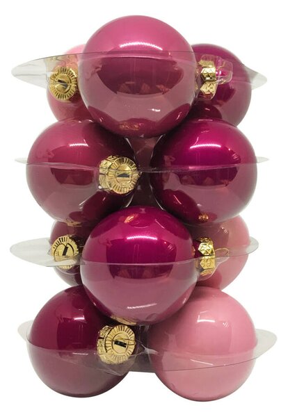 Jolly Spirit rózsaszín üveg karácsonyi gömb szett 12*6cm