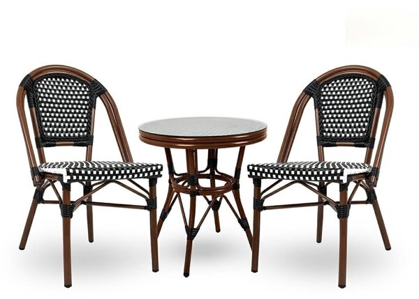 King Home Cafe Paris Alumínium Rattan Szék Dióbarna UV-álló