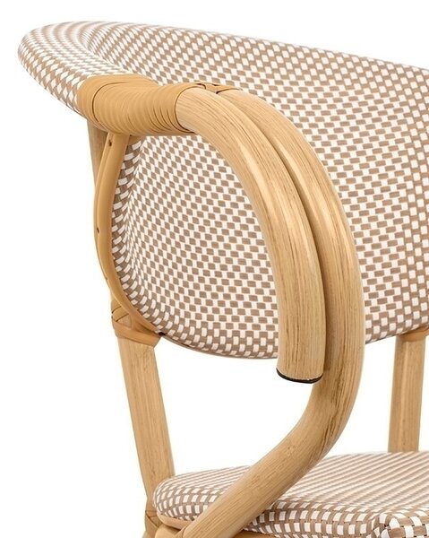 King Home Bistro Paris Karfás Szék Világosbarna Rattan