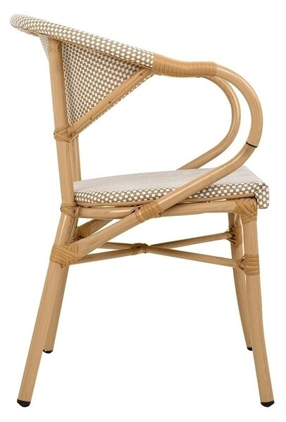 King Home Bistro Paris Karfás Szék Világosbarna Rattan