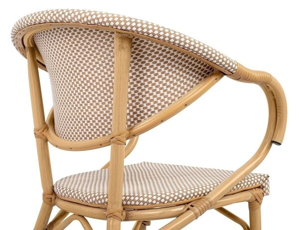 King Home Bistro Paris Karfás Szék Világosbarna Rattan