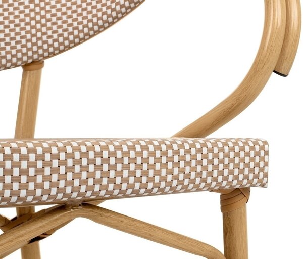 King Home Bistro Paris Karfás Szék Világosbarna Rattan