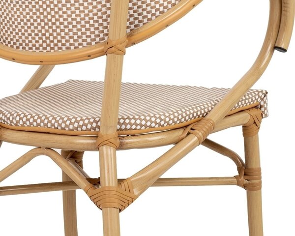 King Home Bistro Paris Karfás Szék Világosbarna Rattan