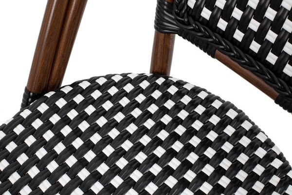 King Home Cafe Paris Alumínium Rattan Szék Dióbarna UV-álló